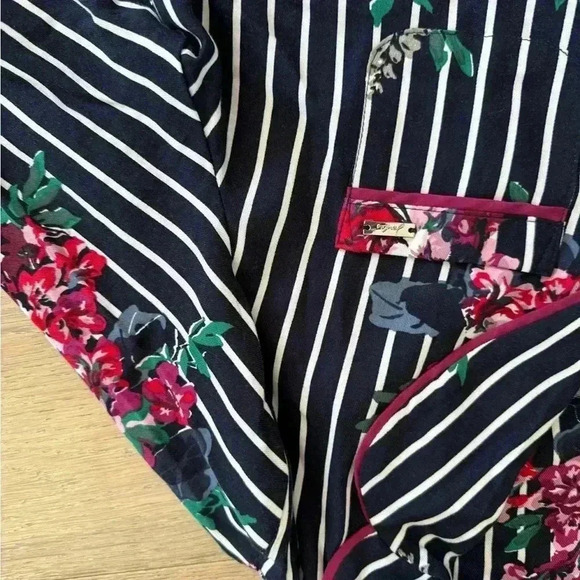 Joules Striped Floral Pajama Set Blue Small - Picture 5 of 5